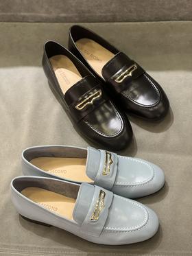 IUIU SECOND 2023新款百搭平底马衔扣深口通勤乐福鞋U23AM12461