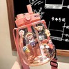水杯高颜值大肚杯塑料杯带吸管学生背带水壶杯 lf08 商品缩略图1