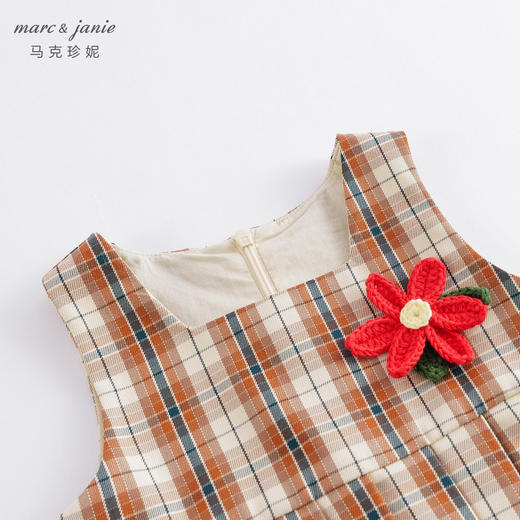 【打折】马克珍妮春装新款 女童学院风方领百褶连衣裙230163 商品图4