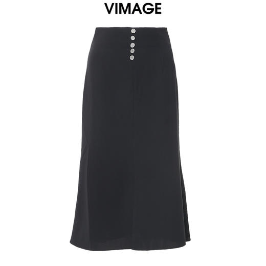 VIMAGE/纬漫纪春季新款气质通勤显瘦百搭高腰半身裙VA2306107 商品图0