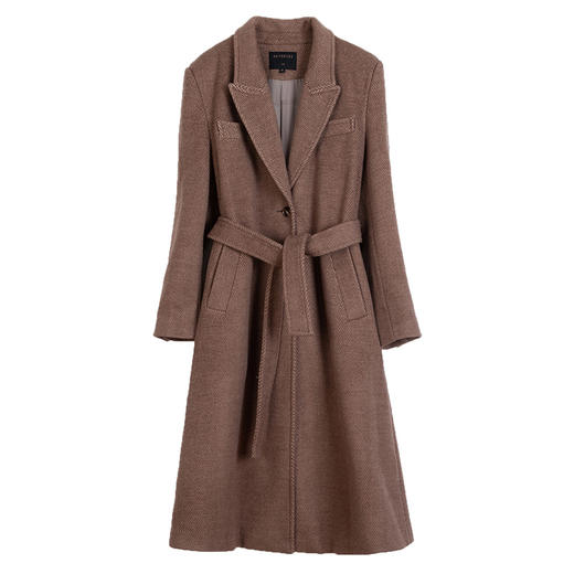 复古双面呢浴袍大衣女长款秋冬毛呢外套赫本风加厚羊毛呢子外套 商品图4