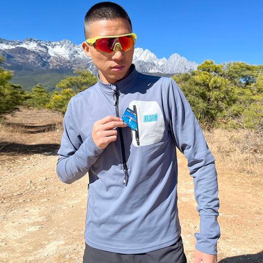 URG薄抓绒长袖半拉链上衣 Warm Next男女款春秋季跑步运动保暖舒适弹力透气户外越野装备 商品图3