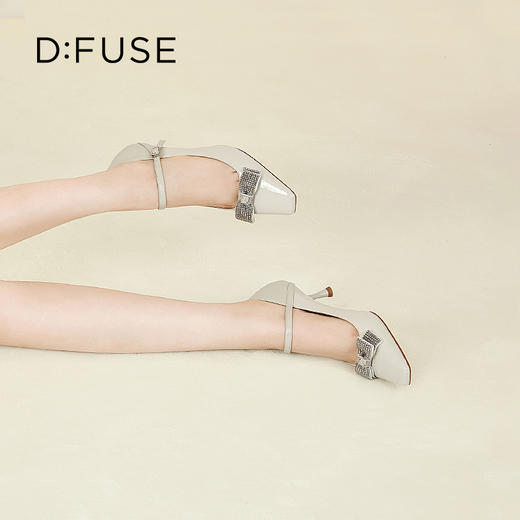 D:FUSE/迪芙斯秋季新款小方头玛丽珍高跟蝴蝶结跟鞋DF31111009 商品图14