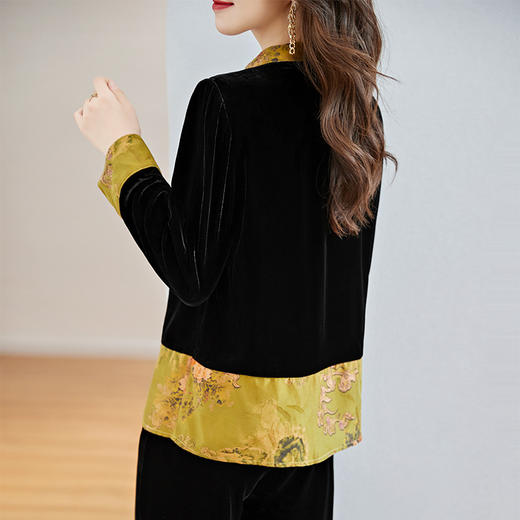 SM 62299191丝绒外套女贵夫人气质真丝上衣 商品图3