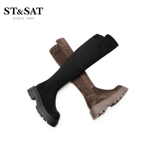 星期六圆头不规则过膝长靴SS24119676 商品图2