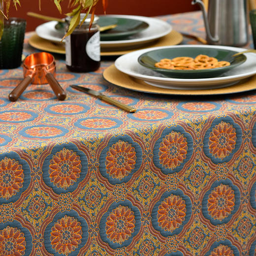 罗马圆环系列方形桌布轻奢高级感纯棉桌布 商品图2