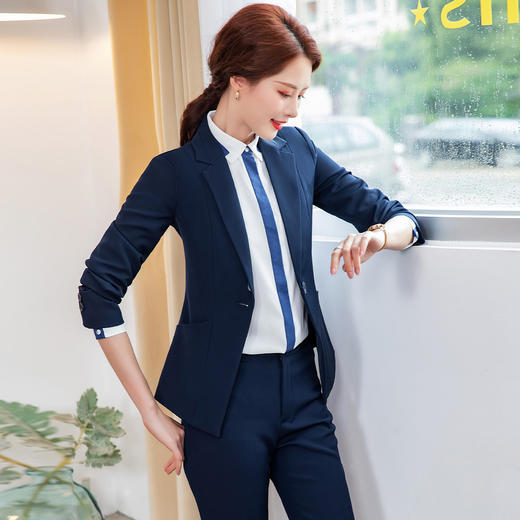 罗蒙春秋装女式小西装外套修身显瘦一粒扣商务通勤OL单西服上衣外套 商品图3