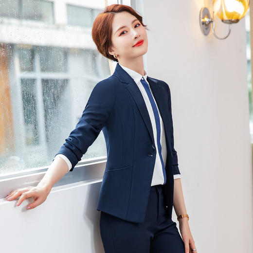 罗蒙春秋装女式小西装外套修身显瘦一粒扣商务通勤OL单西服上衣外套 商品图4