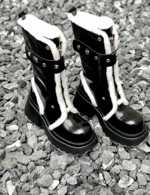 撞色翻领厚底雪地靴 商品图8