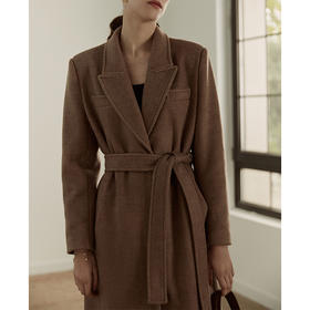 复古双面呢浴袍大衣女长款秋冬毛呢外套赫本风加厚羊毛呢子外套