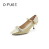 D:FUSE/迪芙斯秋季新款小方头玛丽珍高跟蝴蝶结跟鞋DF31111009 商品缩略图1