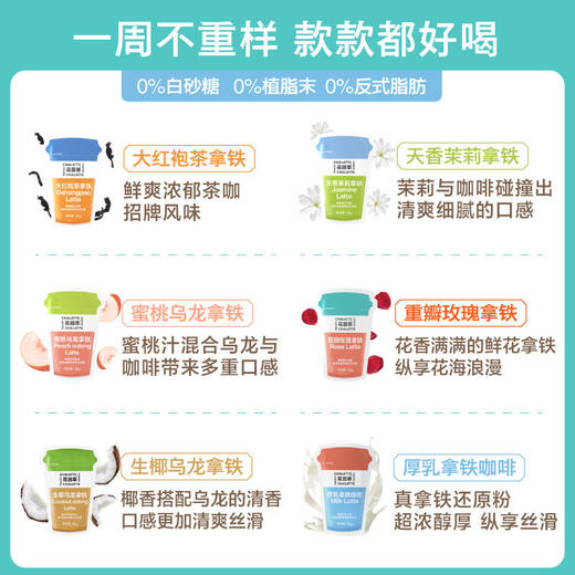 花田萃|茶香拿铁冷萃冻干茶咖0植脂末精品速溶拿铁组合囤货装 商品图1