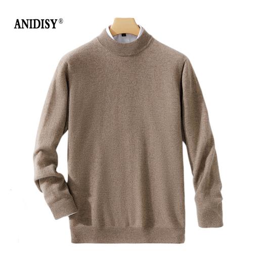 男士羊绒一线成衣半高领长袖纯色山羊绒针织套头毛衣 商品图4