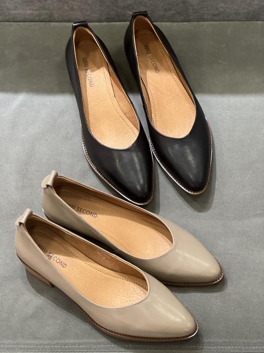 IUIU SECOND 2023新款尖头净面通勤低跟浅口单鞋U23AE12351 商品图0