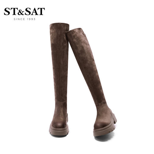 星期六圆头不规则过膝长靴SS24119676 商品图3