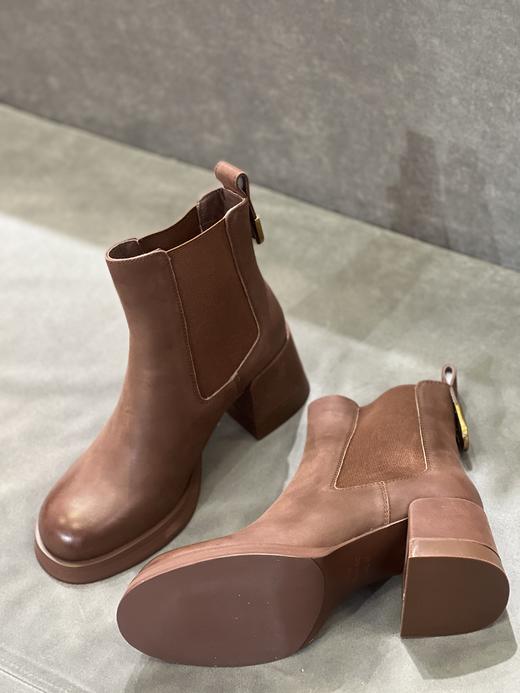 IUIU SECOND 2022新款法式圆头厚底切尔西靴U22DS44651 商品图4