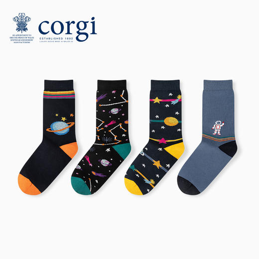 CORGI英国柯基儿童款太空探索系列中筒袜潮袜 商品图0