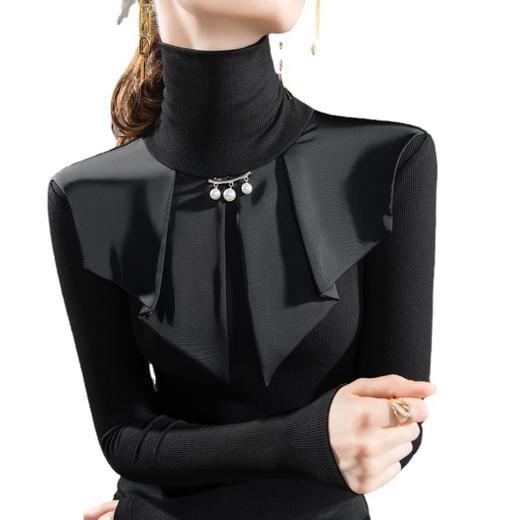 复古雪纺拼接，洋气小衫收腰内搭上衣SG-J2D3491 商品图4