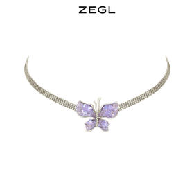 ZEGL蝴蝶项链女小众设计感2023年新款潮choker项圈锁骨颈链配饰品