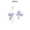 ZEGL复古赫本风花朵耳环女小众设计感高级耳钉气质不对称秋冬耳饰 商品缩略图2