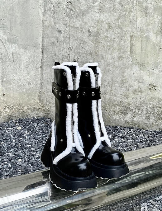 撞色翻领厚底雪地靴 商品图6