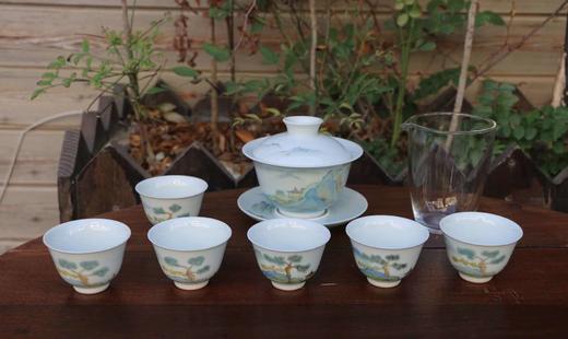 仿古手绘青绿山水套 商品图0