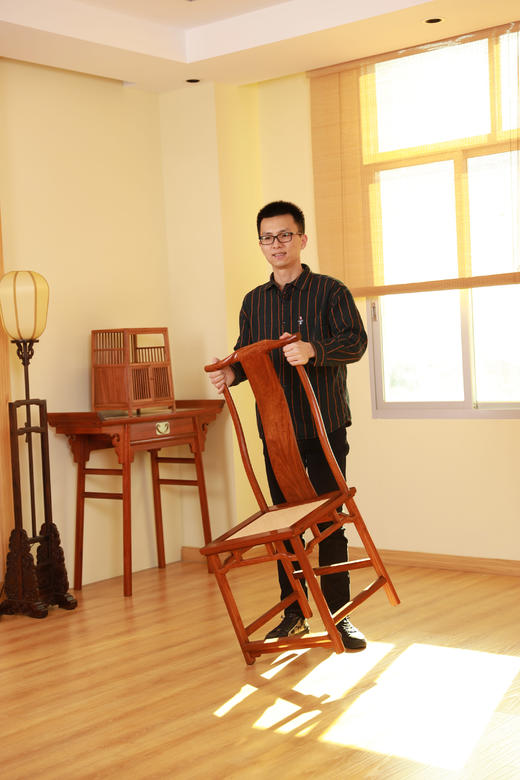 红桥红  家具严选  缅甸花梨（大果紫檀）【马未都 S背 灯挂椅】 商品图7