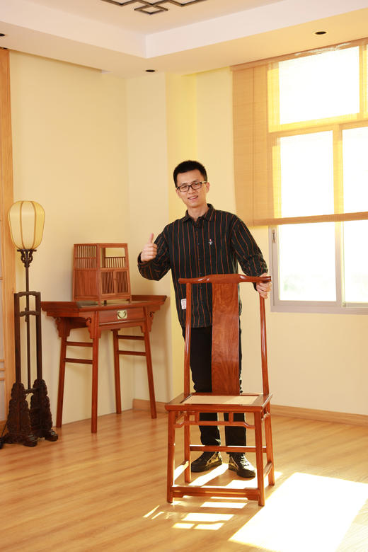 红桥红  家具严选  缅甸花梨（大果紫檀）【马未都 S背 灯挂椅】 商品图9