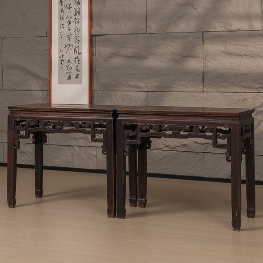 清 红木拐子云纹半桌（一对） 商品图4