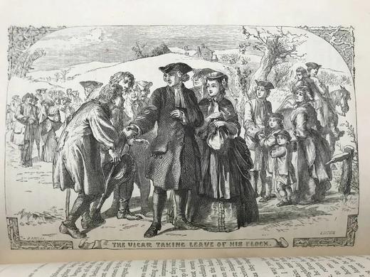 约19世纪后期 戈德史密斯作品集 约百幅插图 真皮精装16开 商品图12