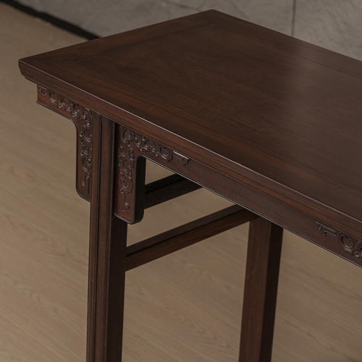 清 红木夹头榫雕草龙画桌 商品图3