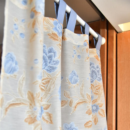 蓝湛青瓷门帘纯棉隔断厨房卧室挡风门帘 商品图0