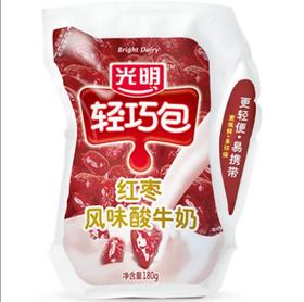 光明轻巧包风味酸牛奶红枣180g