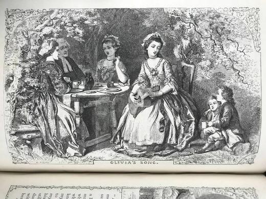 约19世纪后期 戈德史密斯作品集 约百幅插图 真皮精装16开 商品图13