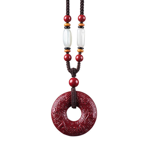 朱砂心经 平安是福扣吊坠 男女款挂件饰品项链 商品图4