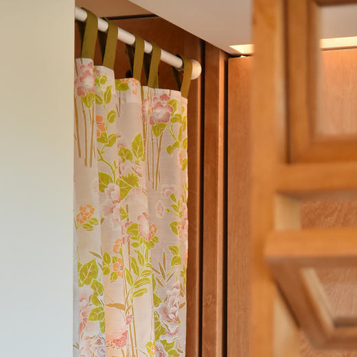 牡丹与鸟语纯棉门帘厨房卧室挡风隔断 商品图0