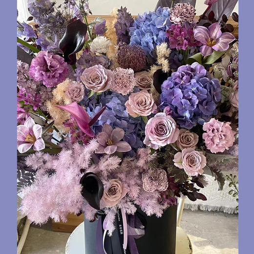 人间富贵花（紫色系抱抱桶） 商品图1