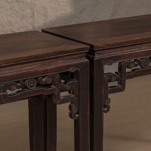 清 红木拐子云纹半桌（一对） 商品图2