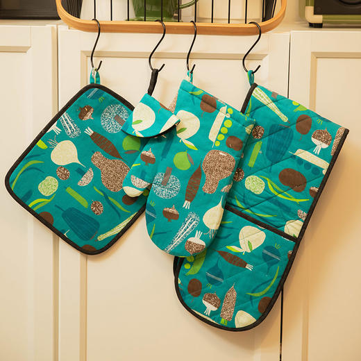 豌豆与萝卜系列厨房套件纯棉布艺隔热手套隔热垫 商品图0
