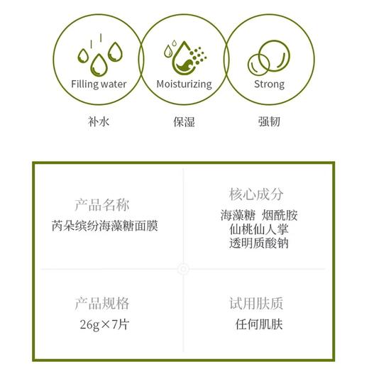 海藻糖补水面膜 商品图2