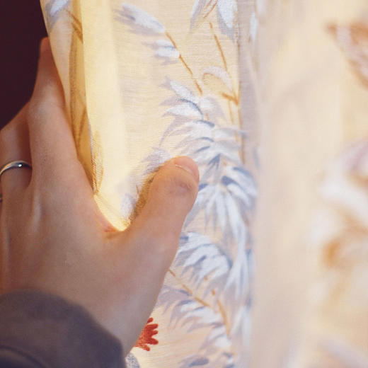 淡墨林意系列门帘纯棉隔断卧室厨房挡风门帘 商品图1