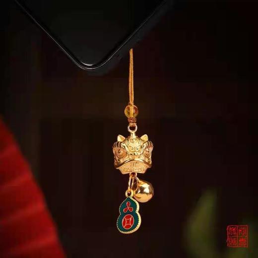 网红黄铜铃铛醒狮汽车钥匙扣 商品图3