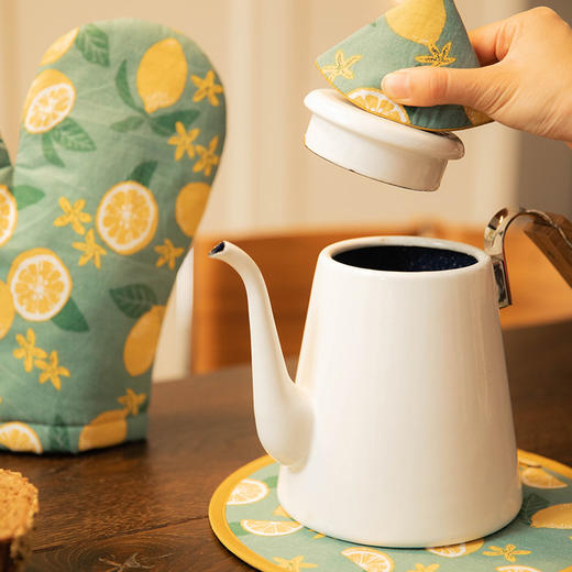 柠檬系列厨房套件纯棉布艺耐高温隔热手套隔热垫 商品图1