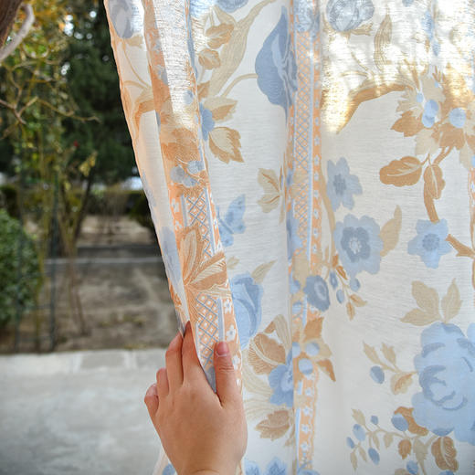 蓝湛青瓷门帘纯棉隔断厨房卧室挡风门帘 商品图3