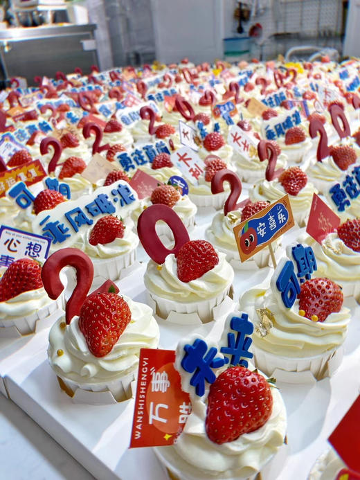 2024，乘风破浪、勇往直前。杯子蛋糕。12杯一组，每杯一颗新鲜草莓夹心，入口即化的安心动物奶油 商品图9