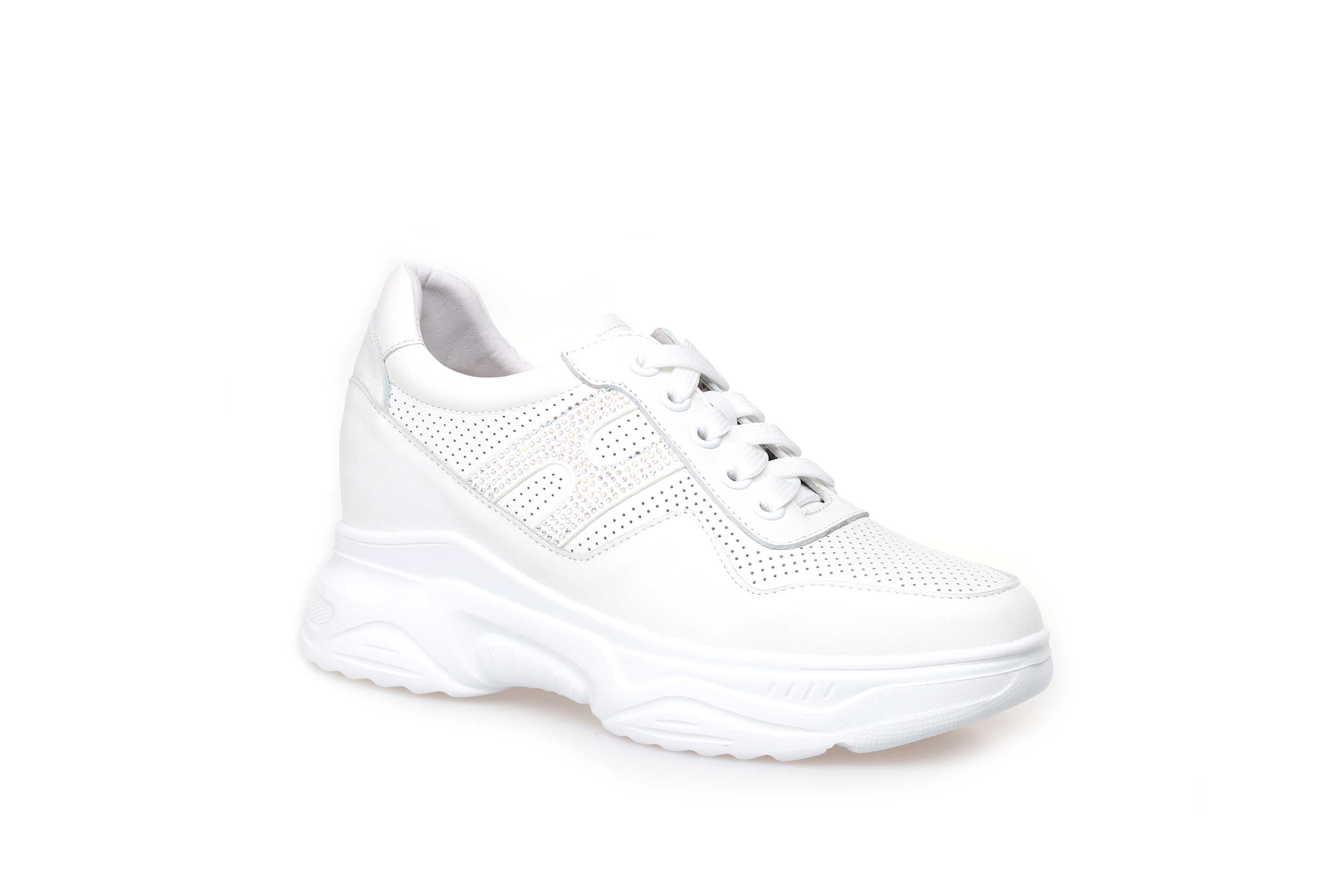 豪麟名鞋奥莱迪嘉女装牛皮革潮搭小白鞋DJXXO31WX204白色 原价1960元