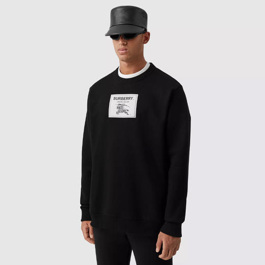 【二】BURBERRY 巴宝莉 男士 Prorsum 标签棉质运动卫衣 黑色 8064402 A1189 商品图1