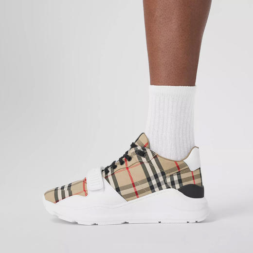 BURBERRY 巴宝莉 男士 Vintage 格纹、麂皮拼皮革休闲运动鞋 格子 8048577 A7028 商品图3