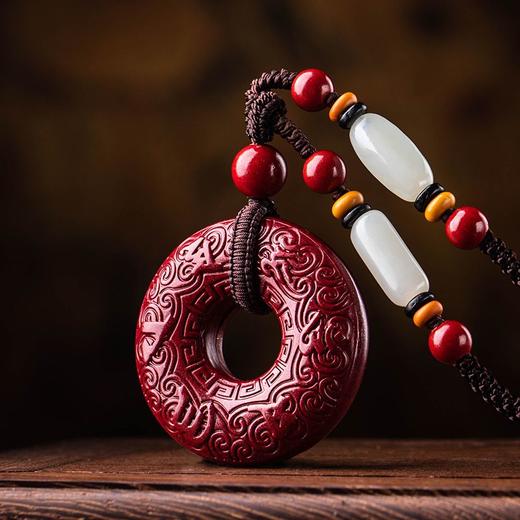 朱砂心经 平安是福扣吊坠 男女款挂件饰品项链 商品图2