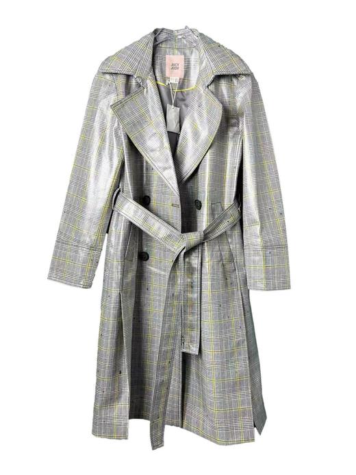 八一  J1-1 JUCY JUDY 韩版格子长款风衣外套 JSCA728A 商品图2